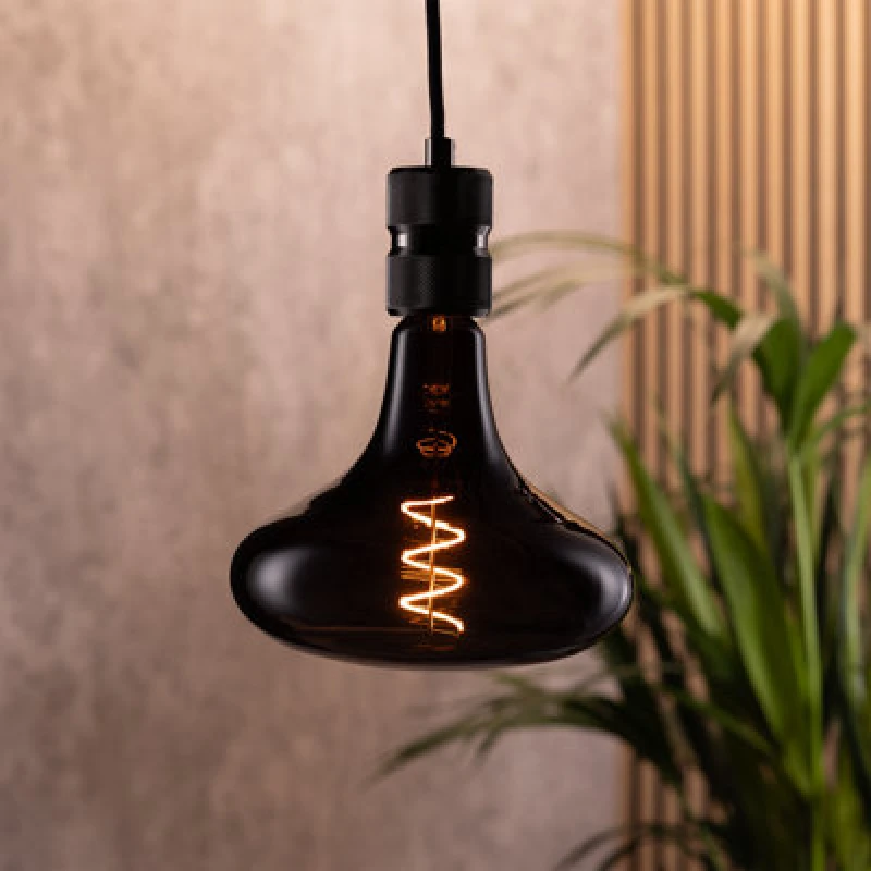 Image of Tcp Black Twist Short Horn Decorative Bulb, Warm White Glow, E27, Single Pack