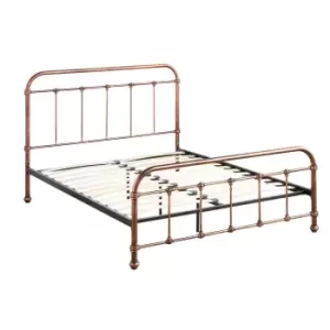 image of Crazy Price Beds Burford Antique Copper Metal Double Bed