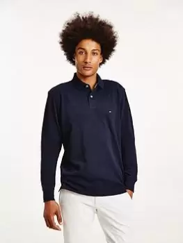 Image of Tommy Hilfiger 1985 Regular Long Sleeve Polo Shirt - Desert Sky Navy, Desert Sky Navy Size M Men