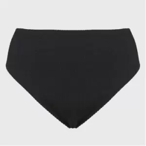 image of Missguided Plus Size Crinkle High Waisted Bikini Bottoms - Black