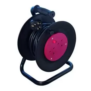 image of CED Heavy Duty 2-Way 10 Amp Extension Reel 25m Black WCR252 HID43780