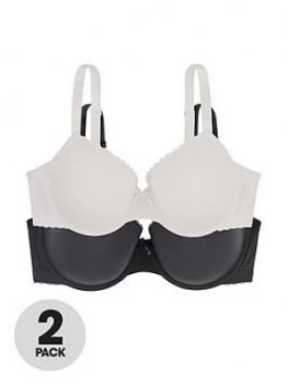 image of Dorina Lila 2 Pack Light Padded Demi Bras - Ivory Grey