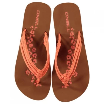 Image of ONeill Ditsy Flip Flops Ladies - Neon Peach