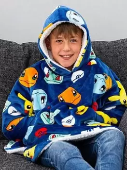 Image of Pokemon Badges Wearable Fleece Medium - Blue
