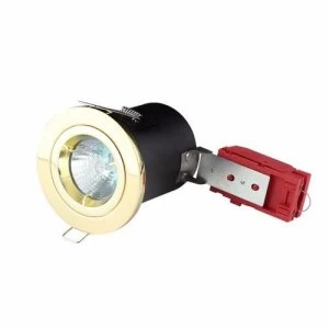 image of KnightsBridge MR16 50W 12V Low Voltage 90 Minute Fire Rated Fixed Downlight - Brass