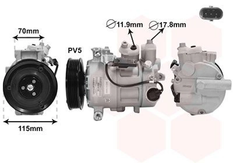 Image of VAN WEZEL Air conditioning compressor VAN WEZEL 3001K726