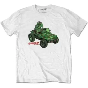 Image of Gorillaz - Green Jeep Unisex XX-Large T-Shirt - White