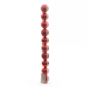Image of Kaemingk Plain Shatterproof Baubles (Pack Of 10) (Pack Of 10) (Red)
