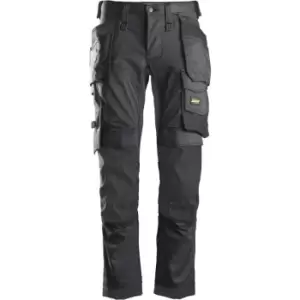 image of Snickers Workwear Grey/Black All-Round Stretch Trousers (Waist: 33" , Leg: 35 Inch)