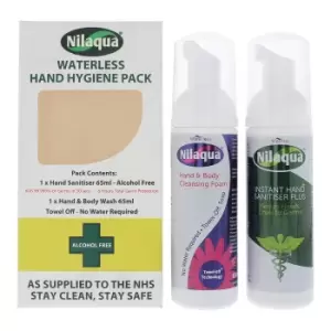 image of Nilaqua 2 Piece Gift Set: Hand Sanitiser 65ml - Hand Body Wash 65ml