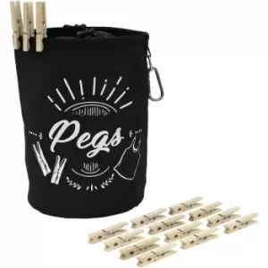 image of JVL Large Peg Bag with 204 Wooden Pegs