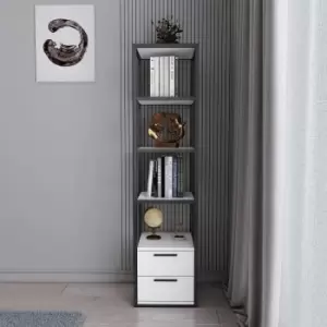 Image of Robins 4-tier Bookcase Bookshelf with Two Drawers