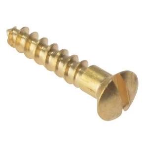 Image of ForgeFix Wood Screws Slotted Raised Head ST Solid Brass 5/8in x 4 Box 200