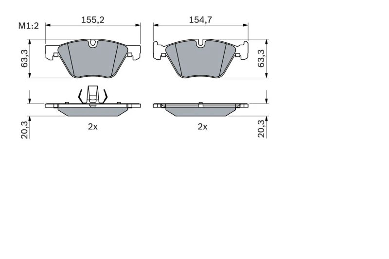 Image of Bosch 0 986 424 621 Brake pad set Low-Metallic Brake Pad Set,disc brake (402)