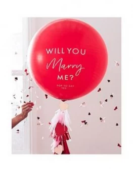 Image of Ginger Ray Valentines Day Will You Marry Me 36" Latex Balloon Kit