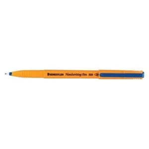 Image of Staedtler 309 Handwriting Pen Fibre Tipped 0.8mm Tip 0.6mm Line Blue 1 x Pack of 100 Bulk Pack January-December 2017
