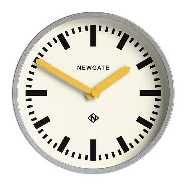 Image of Newgate Clocks The Luggage Galvanised Wall Clock - Yellow Low