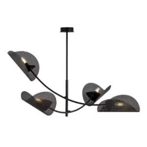 Image of Emibig Gladio Black Multi Arm Semi Flush Ceiling light 4x E14
