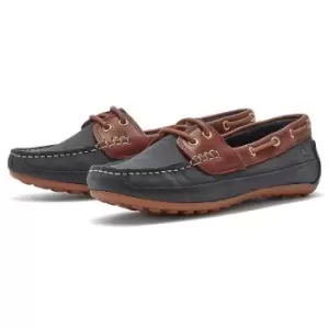 Image of Chatham Womens Cromer Moccasins Navy/Burgundy 5