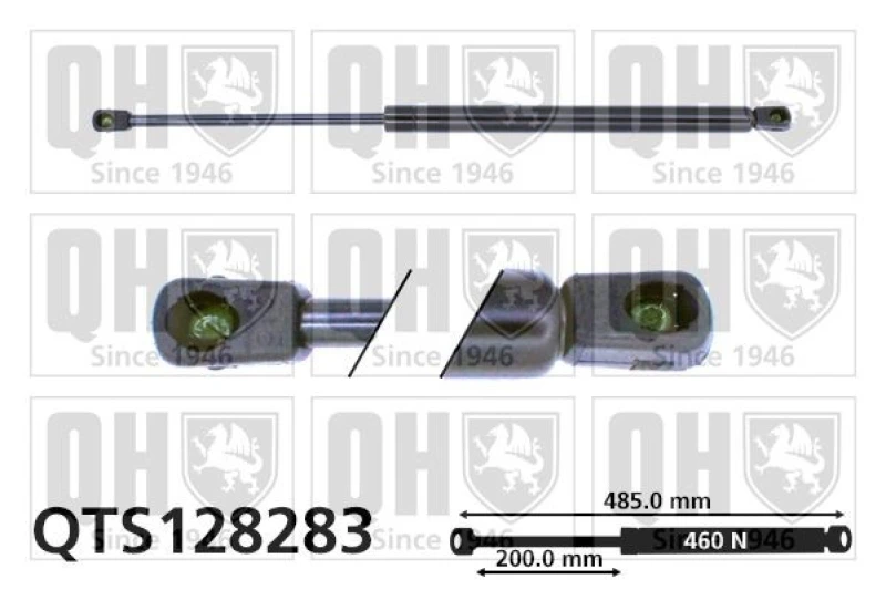 Image of QUINTON HAZELL Tailgate strut QUINTON HAZELL QTS128283