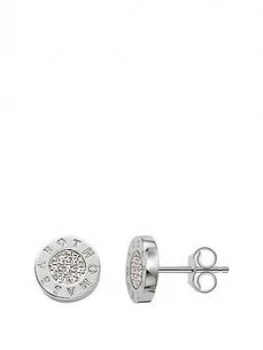 image of Thomas Sabo Sterling Silver Classic Logo Cubic Zirconia Stud Earrings, One Colour, Women