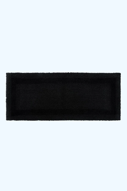 Image of Homescapes Luxury Reversible Round Bath Mat - Black