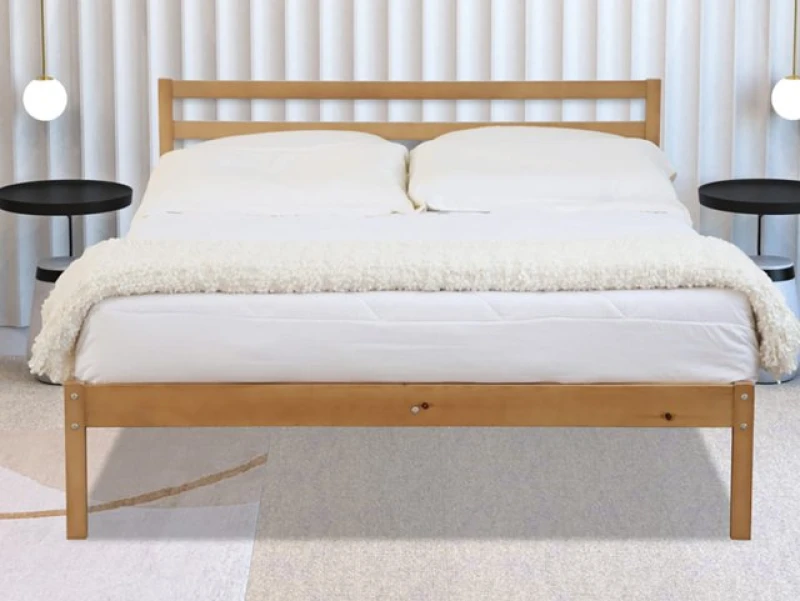 Image of Flintshire Maxwell Oak Wooden Bed Frame - 3ft Single