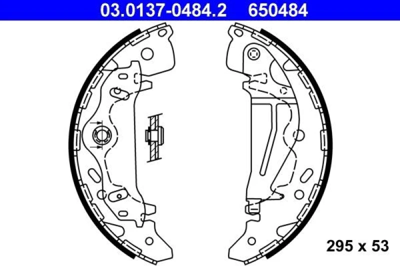 Image of ATE 03.0137-0484.2 Brake Shoes with lever Brake Shoe Set (70)
