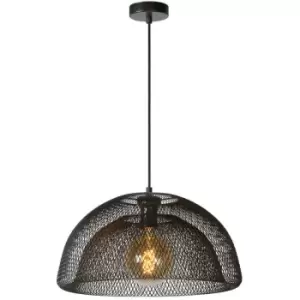 image of Lucide MESH - Dome Pendant Light - Ø45cm - 1xE27 - Black