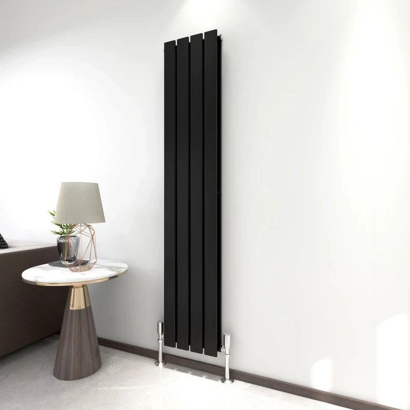 Image of MCC DIRECT 1600 x 272mm Double Designer Flat Panel Central Heating Radiator MATT BLACK HD2123