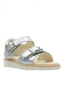 Image of Clarks Crown Bloom Toddler Girls Sandal, Silver, Size 4 Younger