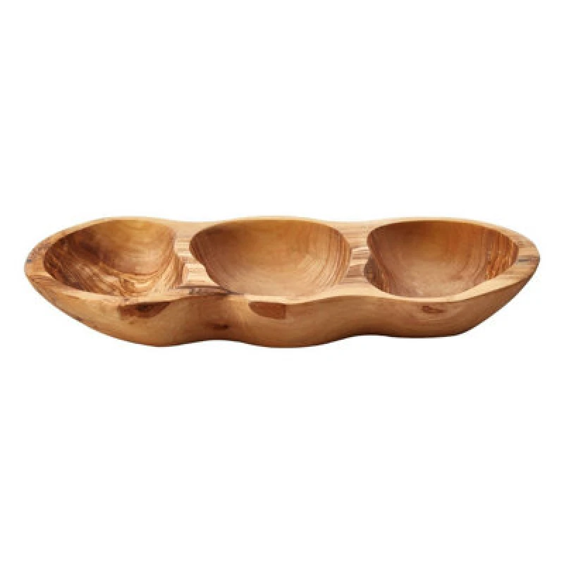Image of Premier Housewares Kora 3 Compartment Antipasti Dish Brown