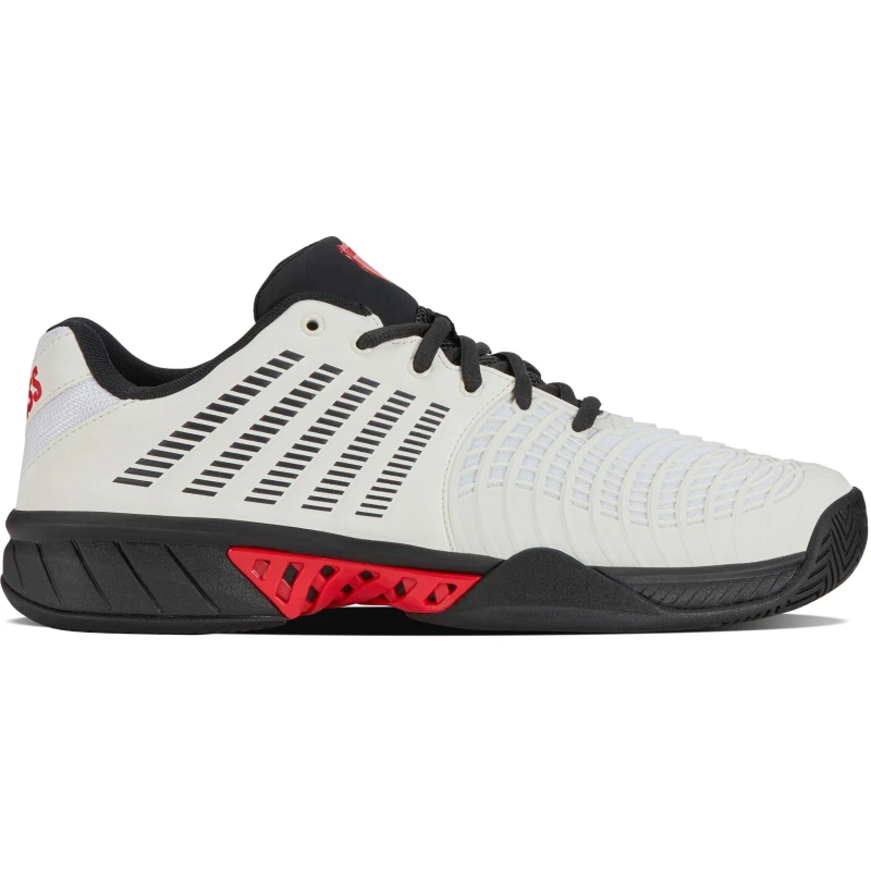 Image of K-Swiss Mens Express Light 3 HB Lightweight Clay Court Tennis Shoes White/Limo/Red male 7 (41)