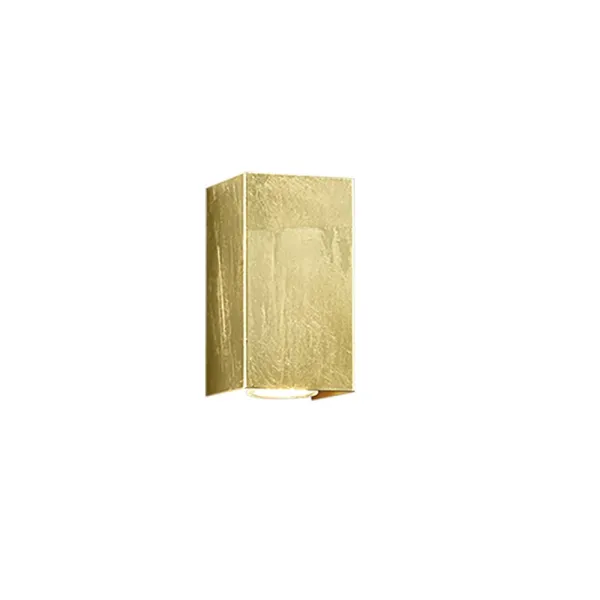 image of Cleo Modern 2 Light Square Up & Down Wall Lamp Gold