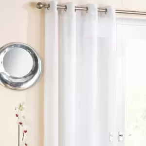 Image of Tyrone Marrakesh Metallic Yarn Voile Eyelet Curtain Panel, White, 54 x 48 Inch