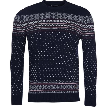 Image of Barbour Essential Fair Isle Crew - Navy NY91