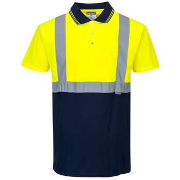 image of S479YNRS - sz S Two-Tone Polo - Yellow/Navy - Portwest