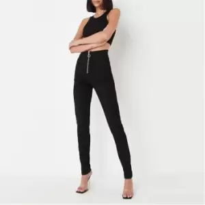 image of Missguided Zip Outlaw Jegging - Black