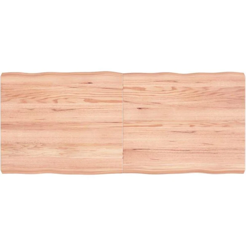 Image of Vidaxl Table Top Light Brown 140X60X(2-6)cm Treated Solid Wood Live Edge, Brown 363967