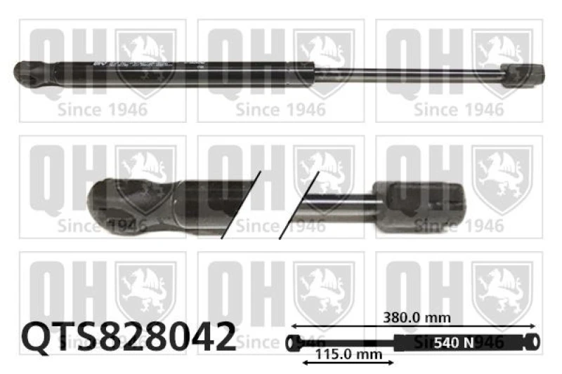 Image of QUINTON HAZELL Tailgate strut QUINTON HAZELL QTS828042