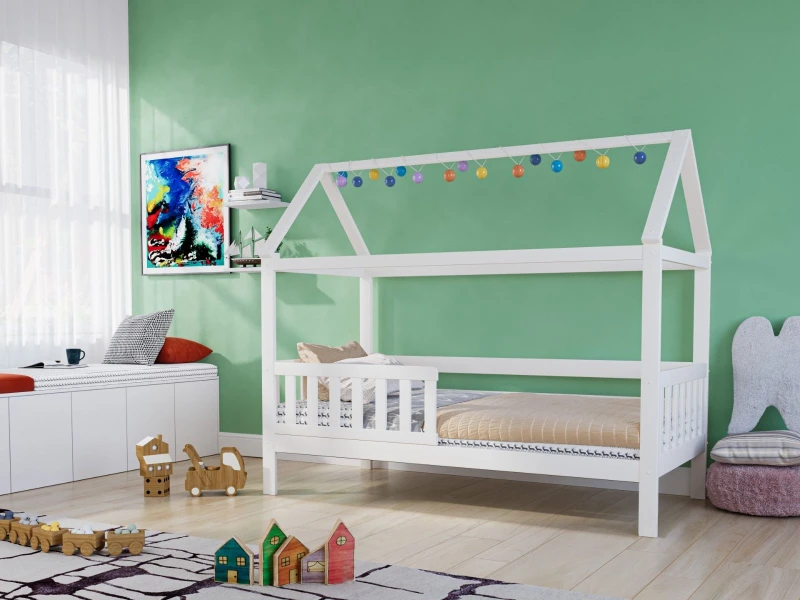 Image of Noomi Alisa House Bed in White Size: Single White Unisex Single