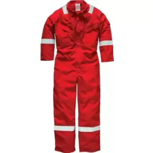 Image of Dickies FR5402 Pyrovatex Coverall 350GSM Red 40"R - Red