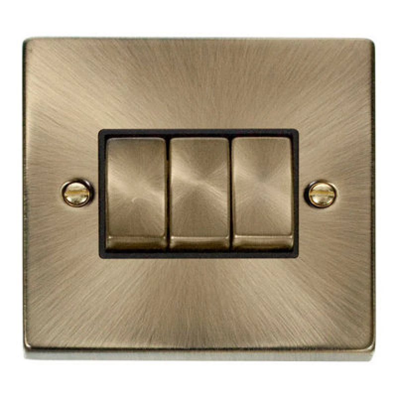 Image of SE Home Antique Brass 10A 3 Gang 2 Way Ingot Light Switch Gold unisex