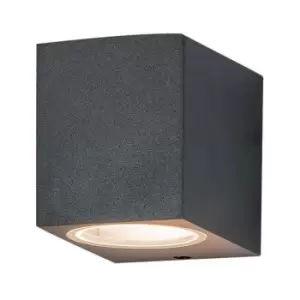 image of Netlighting Levski Outdoor Sconce Wall Lamp 1 Light Aluminium Glass Diffuser Gra