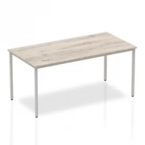 Trexus Rectangular Box Frame Silver Leg Table 1600x800mm Grey Oak Ref