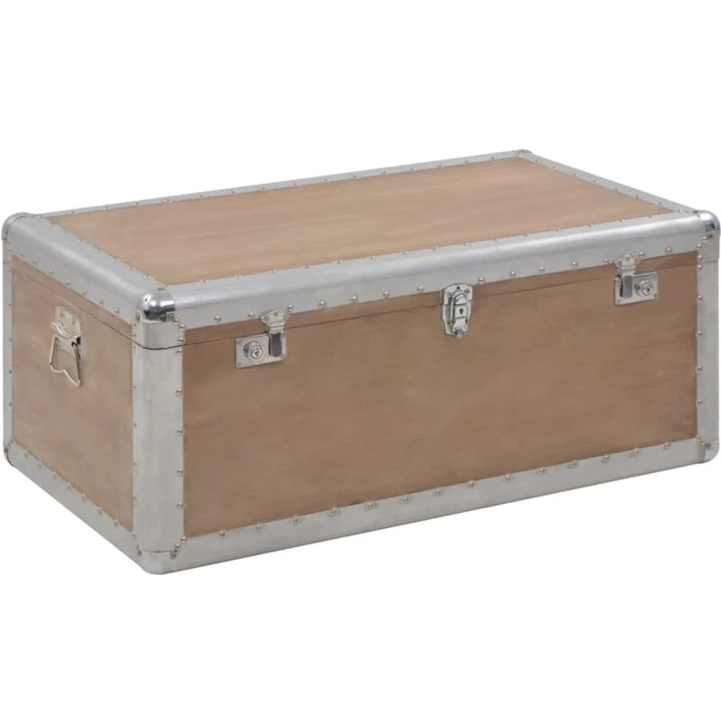 Image of vidaXL Solid Fir Wood Storage Box 91x52x40cm Brown Home Cabinet Chest Table