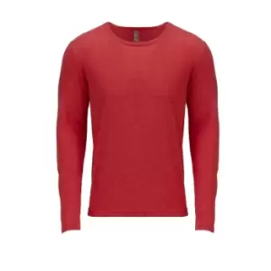 Image of Next Level Adults Unisex Long Sleeve Tri-Blend Crew T-Shirt (L) (Vintage Red)