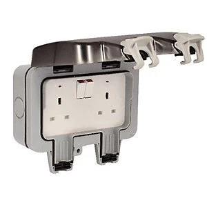 Image of Masterplug 2 Gang Switched IP66 Outdoor Socket
