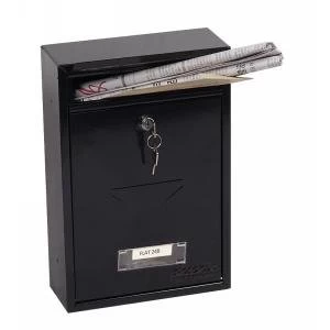 image of Phoenix Letra Front Loading Mail Box MB0116KB in Black with Key Lock