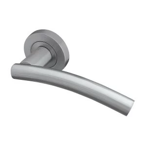 Image of Jedo Curve Door Handle on Round Rose